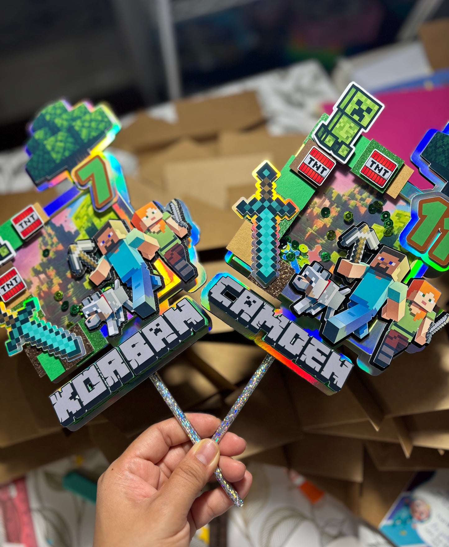 Pixel Cake Topper