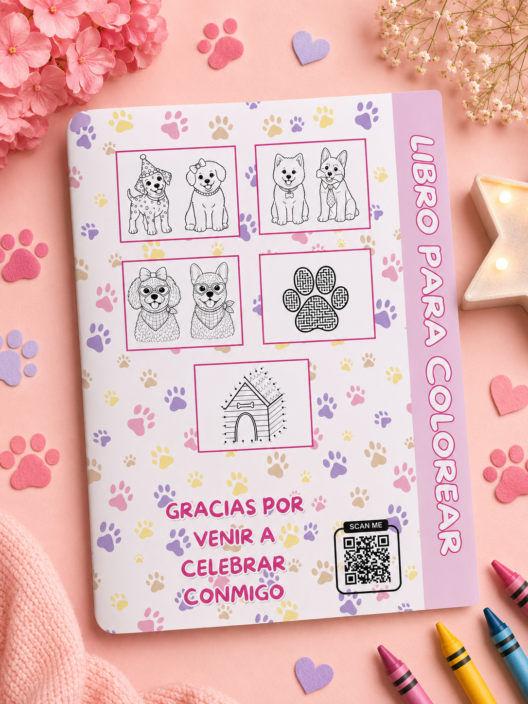 Puppy Coloring Book Party favor Set I Personalized Puppy Coloring Book