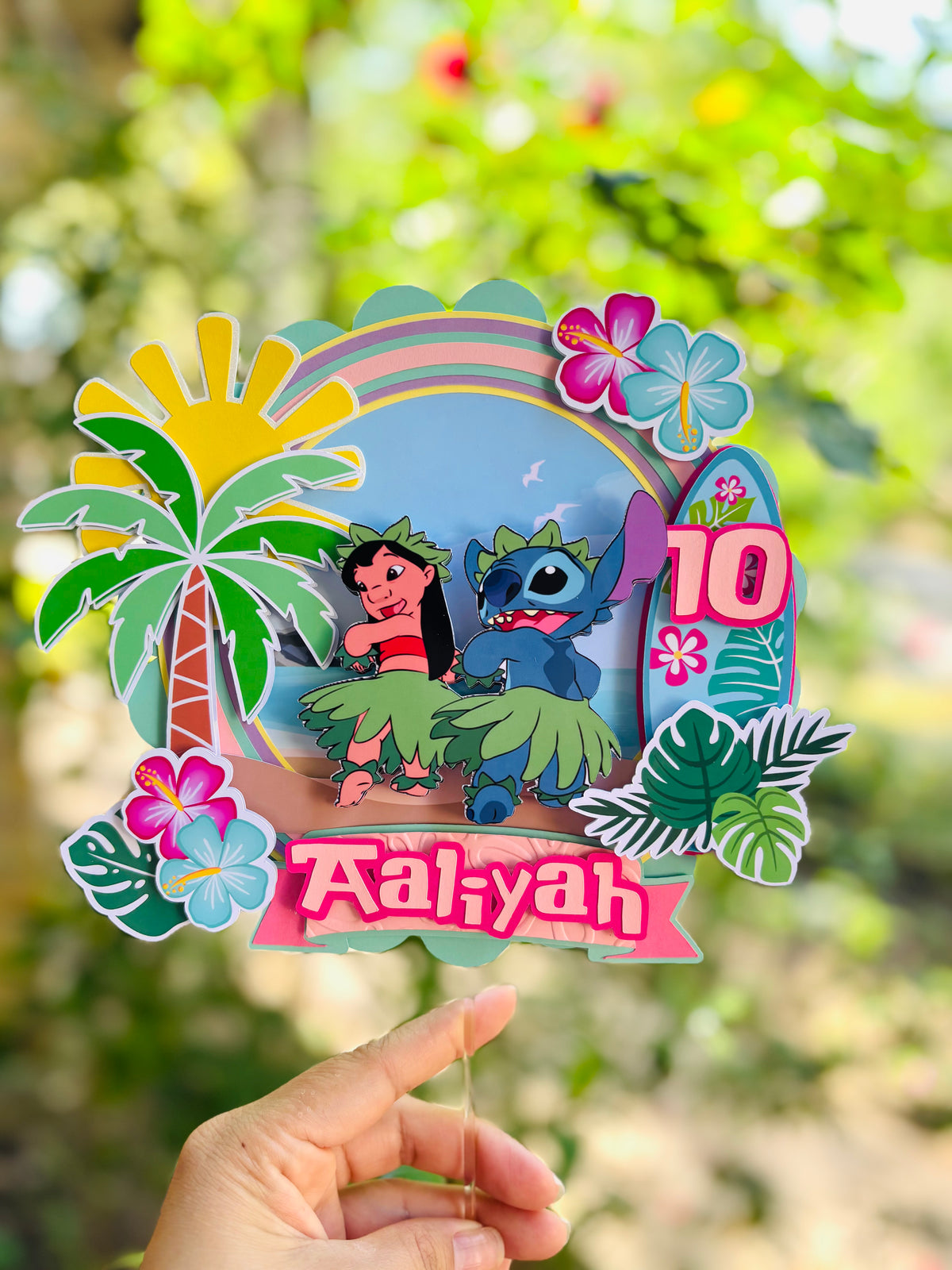 Tropical Blue character Cake topper/ Tropical Alien Cake decoration