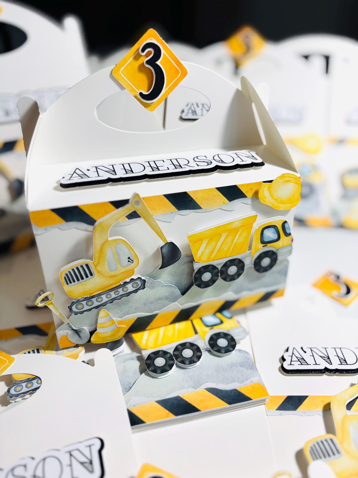 Excavator Favor Boxes, Party Favors, Construction truck Favor Boxes, Construction Favors