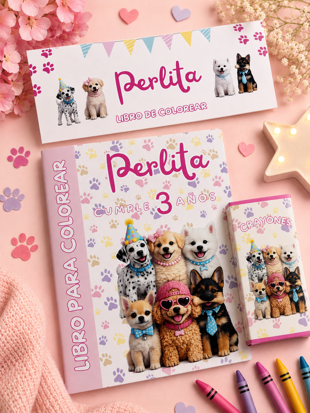 Puppy Coloring Book Party favor Set I Personalized Puppy Coloring Book