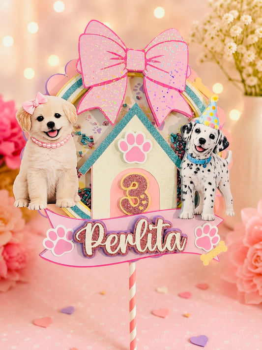 Puppy Birthday Cake Topper Personalized I Personalized Puppy Party Cake Topper