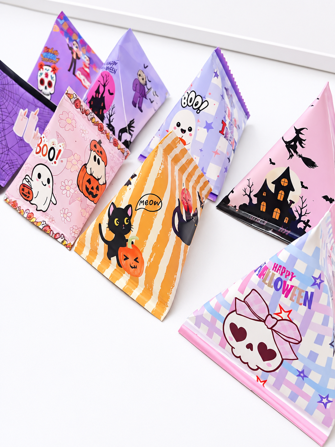 Halloween Triangle Oreo Cookie Wrappers-8 Digital Designs, Printable Party Treats
