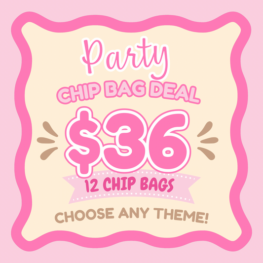 Custom Party Chip Bags-12 ct