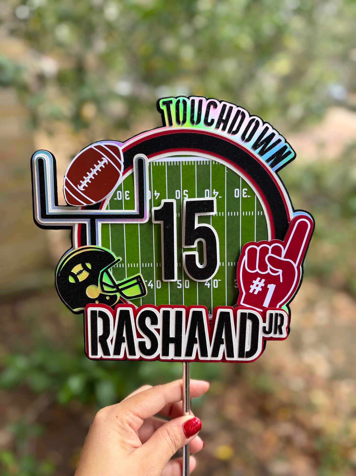 Custom Football Cake Topper I American Football Birthday Cake Topper I Football Theme Birthday Topper
