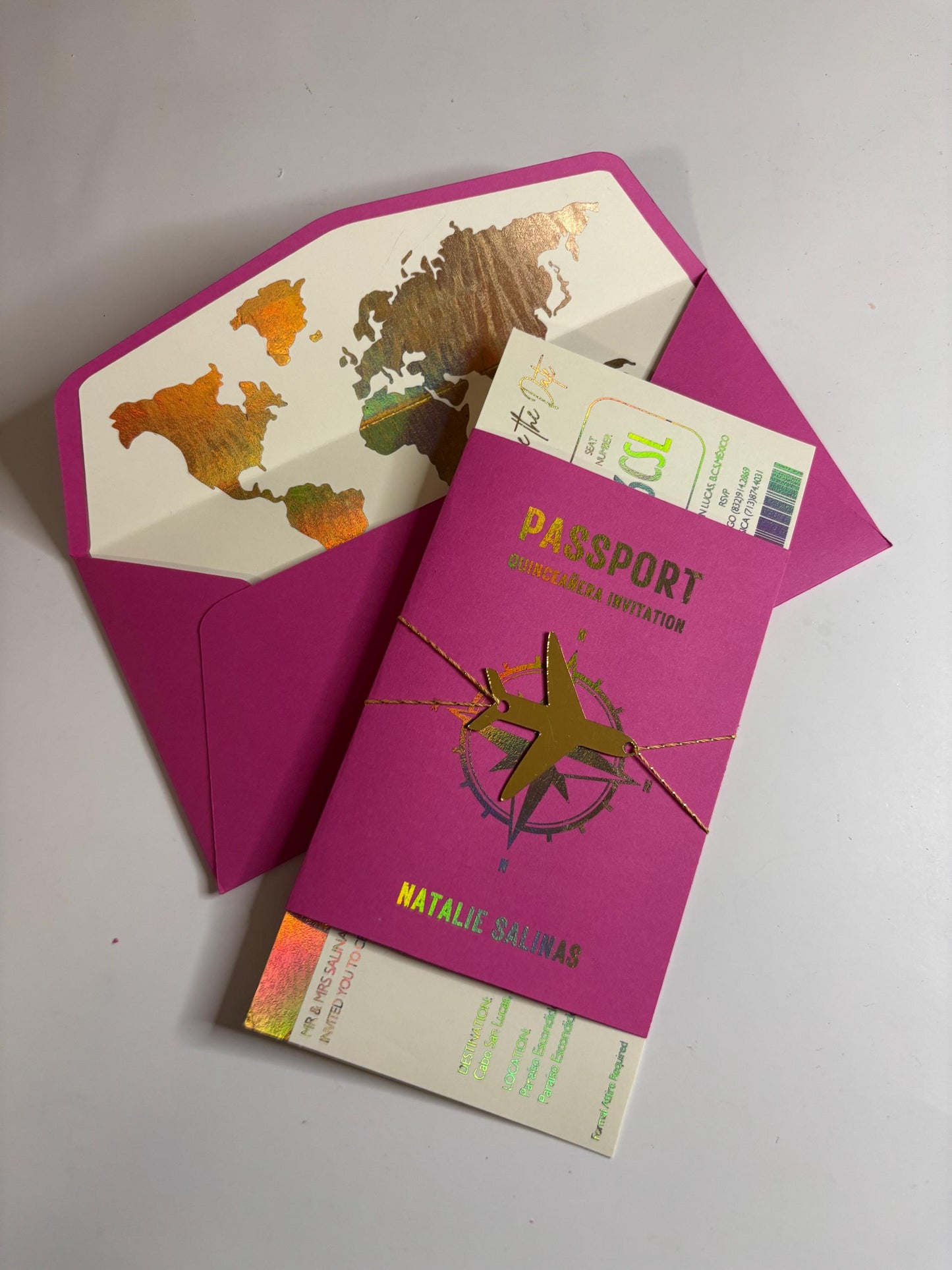 Passport Quinceañera Invitation I Custom Passport Invitation I  Travel theme Sweet 16 I Passport Invitation