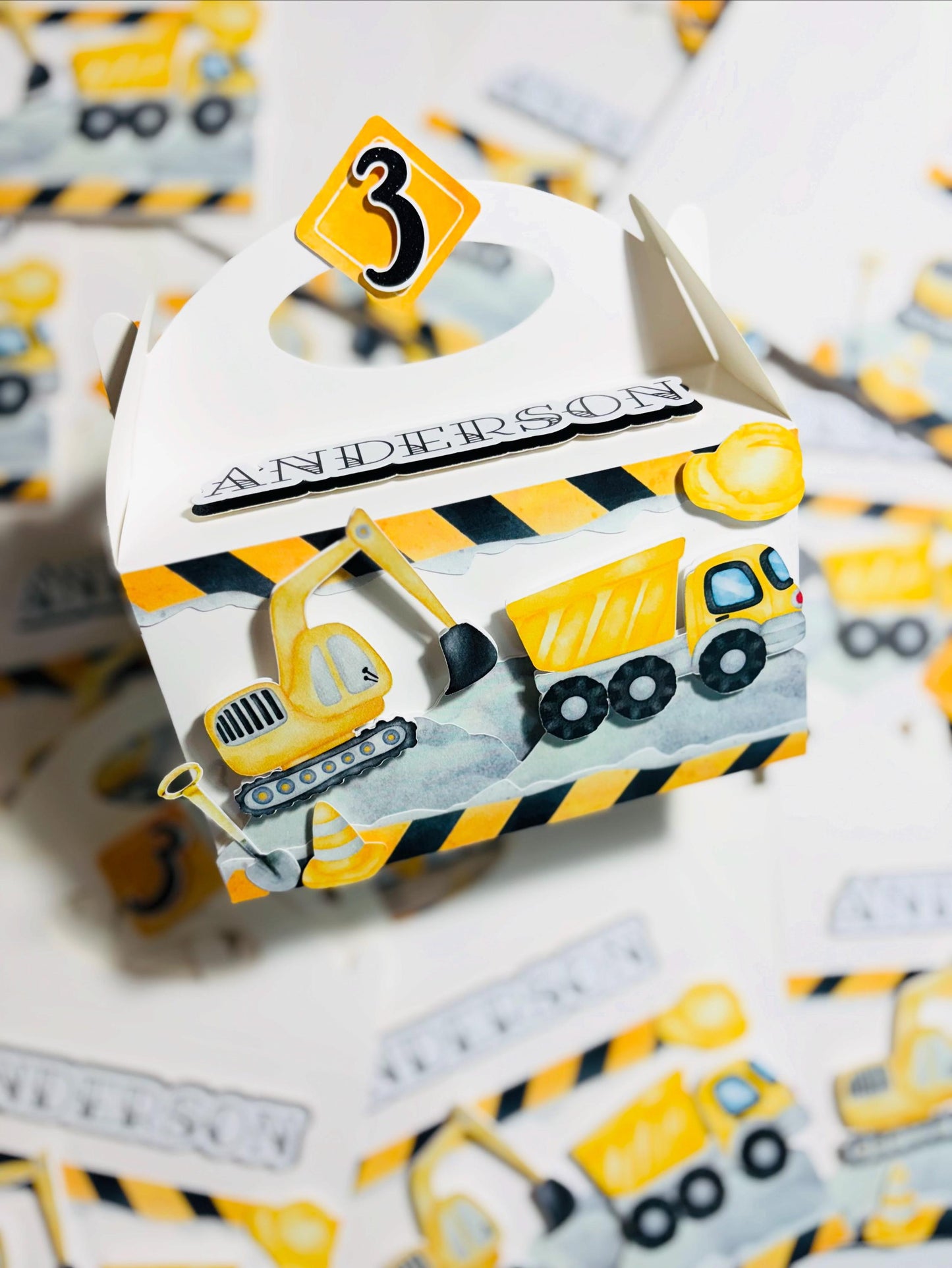 Excavator Favor Boxes, Party Favors, Construction truck Favor Boxes, Construction Favors